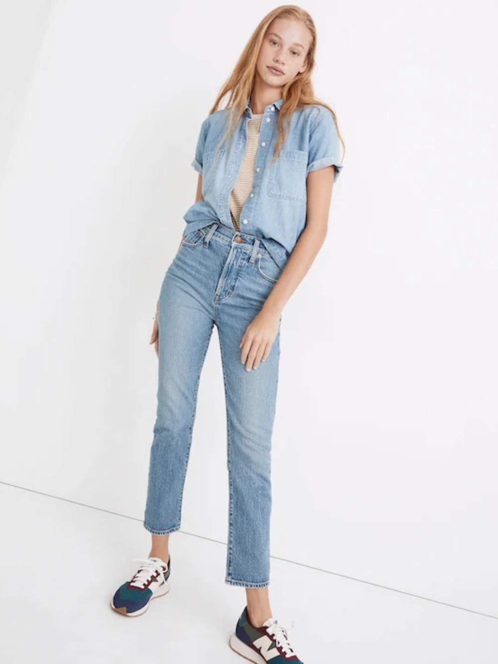 madewell the perfect vintage jean raw hem light wash size 27p ✨